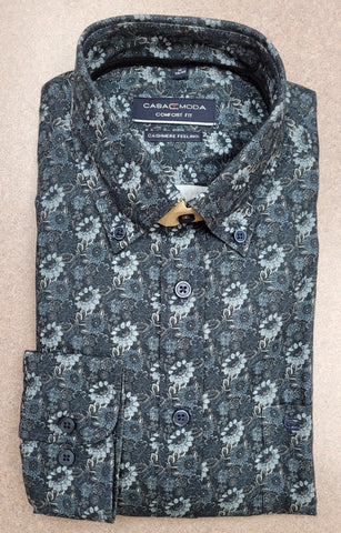 Casa Moda - Long Sleeve Cotton Shirt - Comfort Fit - Cashmere Feeling - 434152900