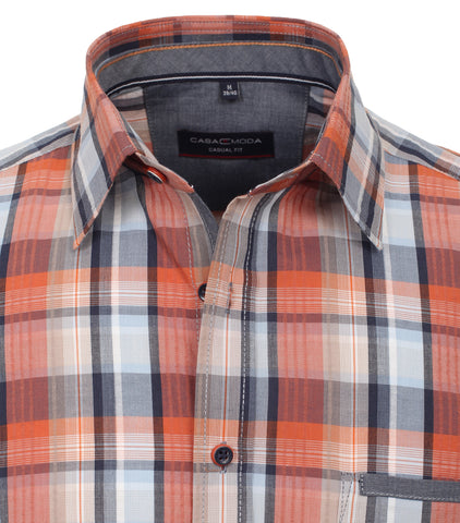 Casa Moda - Short Sleeve Cotton Shirt - Short Style - Casual Fit - 944202100