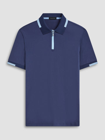 Bugatchi - Tipped Quarter Zipped Shirt - 100% Pima Cotton - Modern Fit - DF2051F63