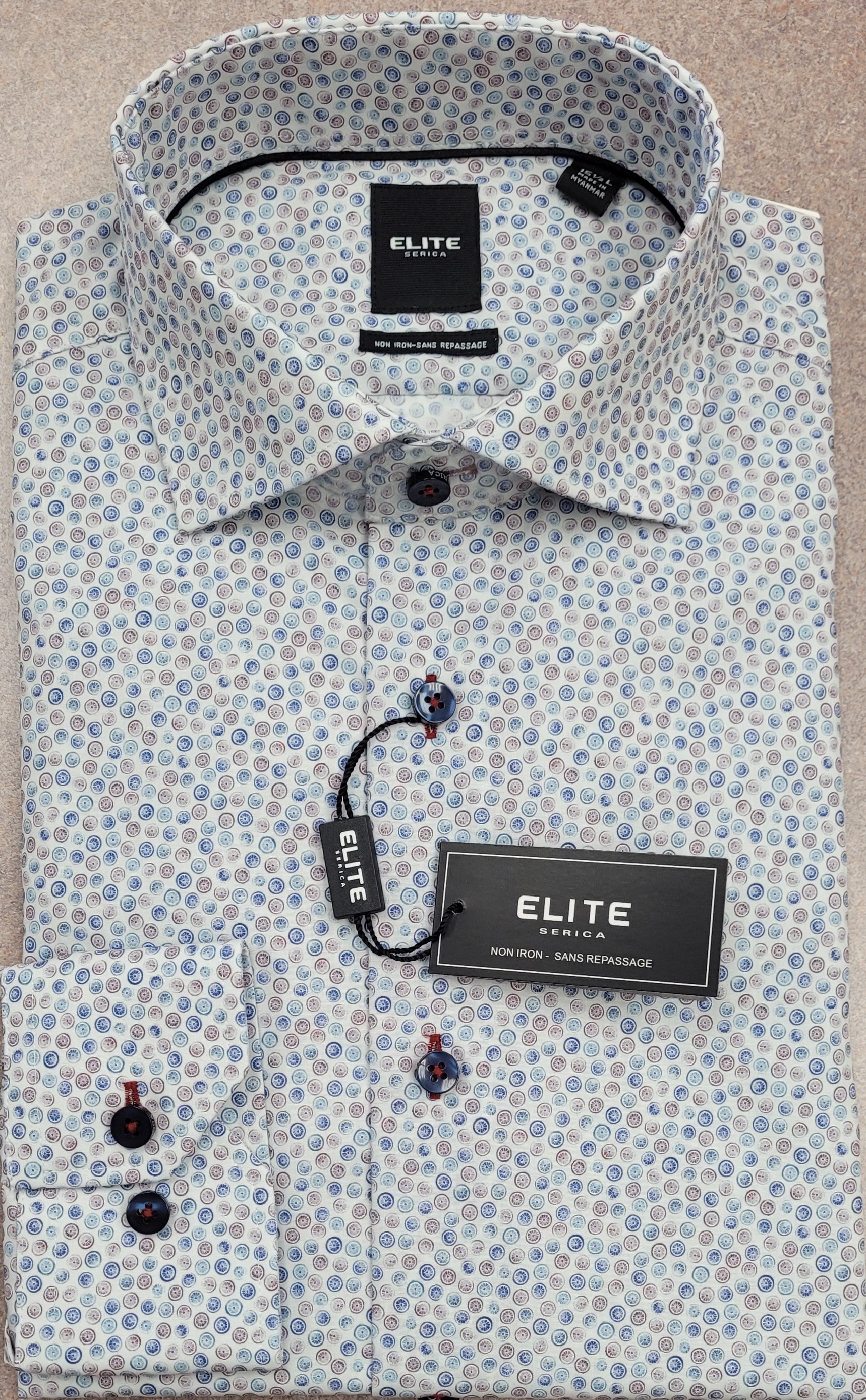 elite dress shirts Serica Elite Half-Square Triangle Dress Shirt Blue Ticknors Men's Clothiers