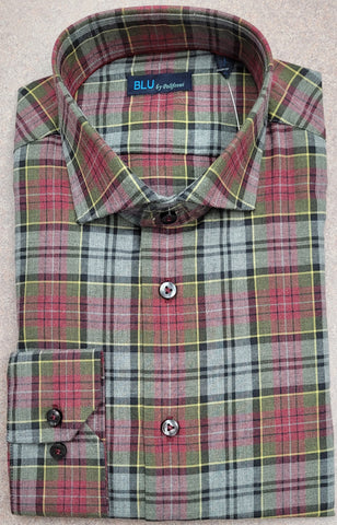 Blu  - Long Sleeve Shirt - Shaped Fit - 100% Cotton - B-2349281