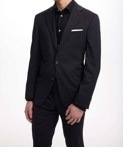 Jack Victor - Super 130s Wool Suit - MODERN FIT - Made In Canada - (Black, Charcoal, Mid Grey)