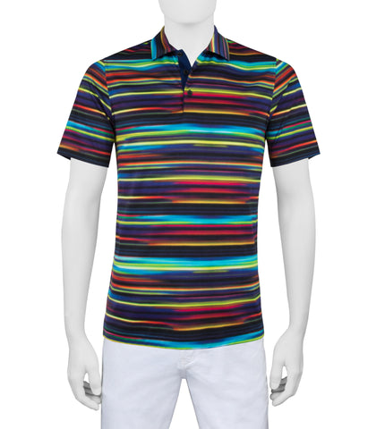 Multi-colour Stripe Golf Shirt Polo Shirt Bugatchi Brand DF2530F21