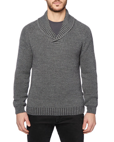 Horst - Textured Shawl Collar Sweater - Long Sleeve - HRSW212317