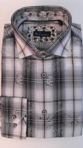 Blu  - Long Sleeve Shirt -Shaped Fit -  B-2049392 Clearance