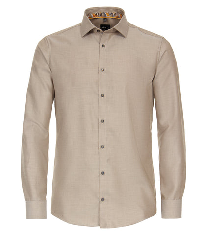 Venti - Long Sleeve Cotton Dress Shirt - Modern Fit - Big and Tall - 144206702