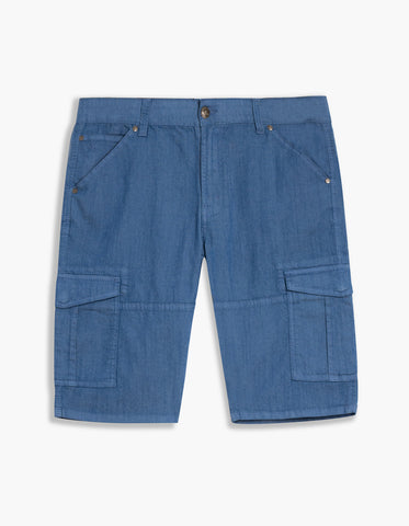 Lois - ENRIQUE - Stretch Cargo Shorts - Slub Twill - (Paprika, Corn, Azure Blue)
