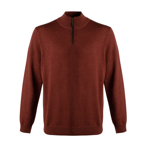 Viyella - Baruffa Merino Wool - 1/4 Zip Mock Neck Sweater - 255618-3