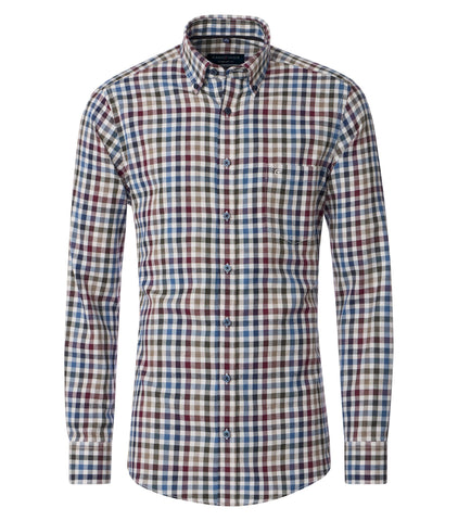 Casa Moda - Long Sleeve Cotton Shirt - Cashmere Feeling - Comfort Fit - 444343800