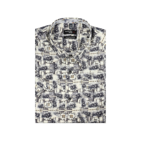 Leo Chevalier - Short Sleeve Shirt - Shaped Fit - 100% Cotton - Non-iron - 622233 Clearance