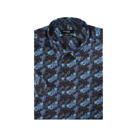 Leo Chevalier - Short Sleeve Shirt - Shaped Fit - 100% Cotton - Non-iron - 622236 Clearance