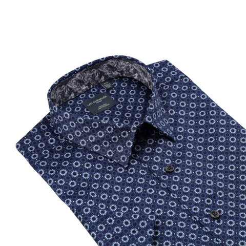 Leo Chevalier - Short Sleeve Shirt - Modern Fit - 100% Cotton - Non-iron - Big and Tall - 622373/QT