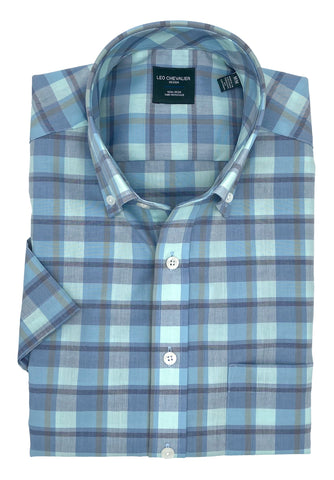 Leo Chevalier - Short Sleeve Shirt - Modern Fit - 100% Cotton - Non-iron - 622379