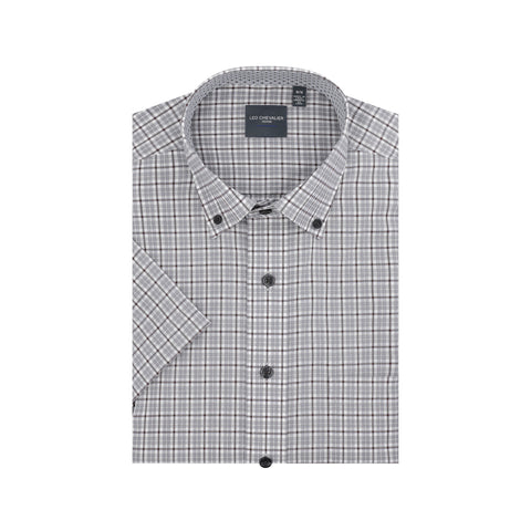 Leo Chevalier - Short Sleeve Shirt - Modern Fit - 100% Cotton - Non-iron - 622383