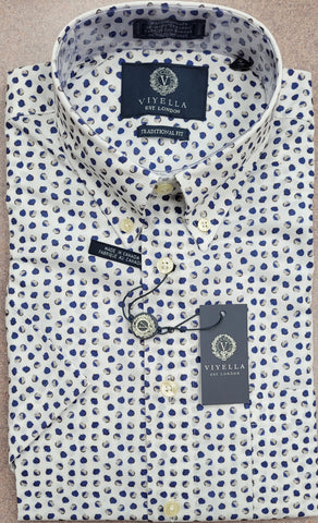 Viyella - Short Sleeve Cotton Shirt - Classic Fit - 652334- MADE IN CANADA