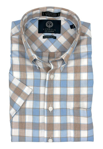 Viyella - Short Sleeve Cotton Shirt - Classic Fit - 652353- MADE IN CANADA