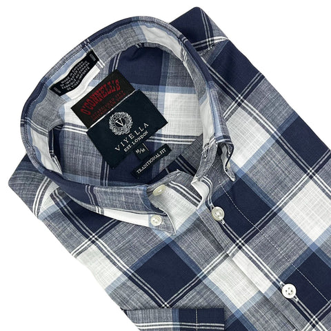 Viyella - Short Sleeve Cotton Shirt - Classic Fit - 654332- MADE IN CANADA