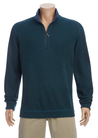 Tommy Bahama - Reversible - Flipshore Half Zip Sweater - Cotton Blend - ST225423 - Clearance