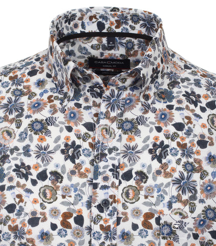Casa Moda - Short Sleeve Shirt - Cotton/Linen Mix - Casual Fit - Short Style - 934044800 Clearance