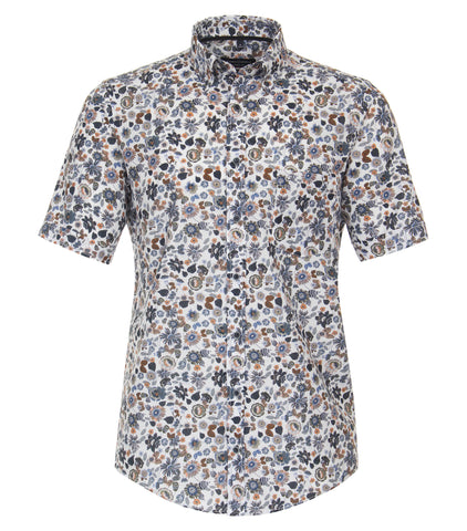 Casa Moda - Short Sleeve Shirt - Cotton/Linen Mix - Casual Fit - Short Style - 934044800 Clearance