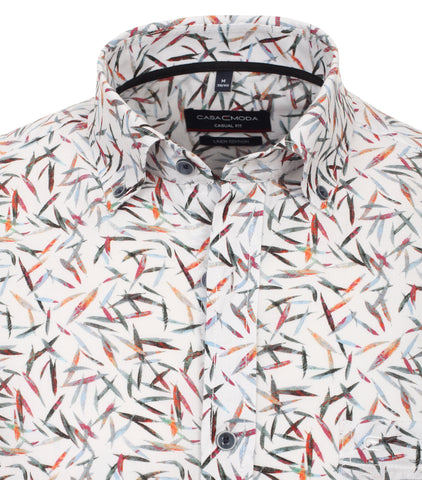 Casa Moda - Short Sleeve Shirt - Cotton/Linen Mix - Casual Fit - Short Style - 934045400 Clearance
