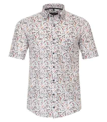 Casa Moda - Short Sleeve Shirt - Cotton/Linen Mix - Casual Fit - Short Style - 934045400 Clearance