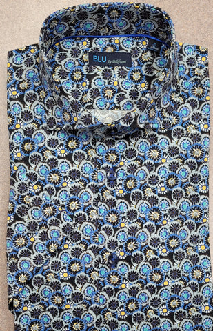 BLU -  Short Sleeve Sport Shirt - Cotton Stretch - B2347124 Clearance