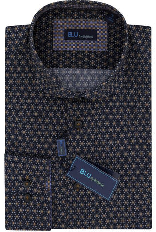 BLU  - Long Sleeve Shirt - Modern Fit - 100% Cotton - Big and Tall - B2449268T