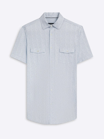 Bugatchi - Short Sleeve Modern Fit Shirt - OOOHCotton Tech - 8 way Stretch - BF9222F48