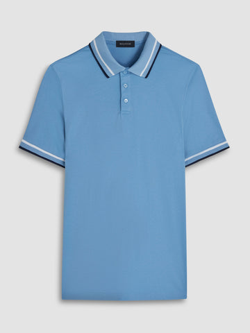 Bugatchi - Tipped Solid Polo Shirt - 100% Pima Cotton - Modern Fit - DF2050F12 Clearance