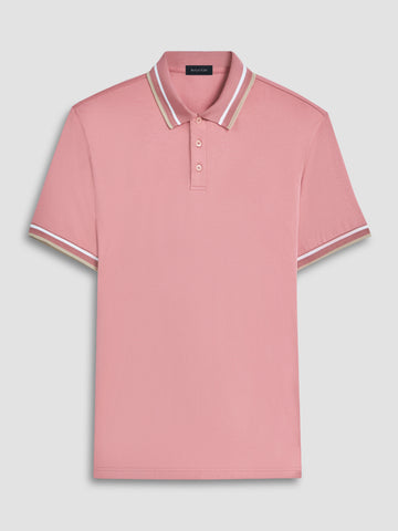 Bugatchi - Tipped Solid Polo Shirt - 100% Pima Cotton - Modern Fit - DF2050F12 Clearance