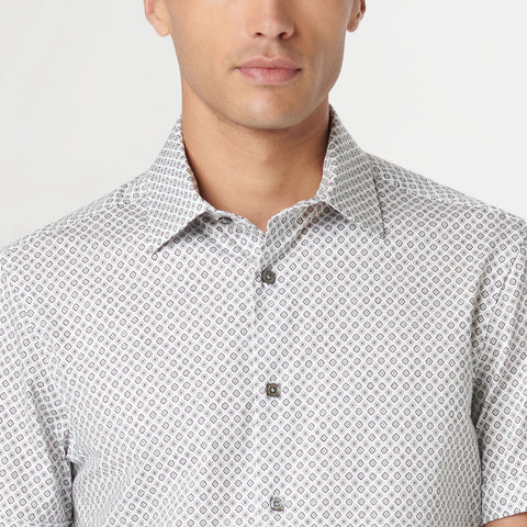 Bugatchi - Miles Short Sleeve Modern Fit Shirt - OOOHCotton Tech - 8 way Stretch - DF9008F40