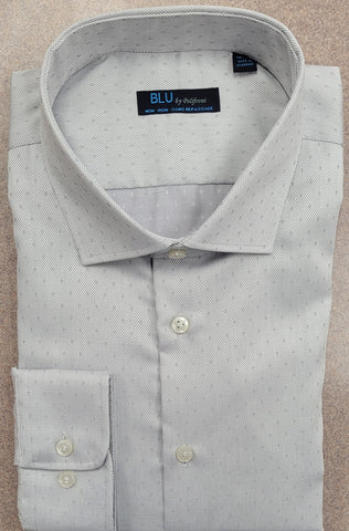 BLU - Long Sleeve Shirt - Non Iron 100% Cotton - Shaped Fit  - Tall Sizing - G2347104T