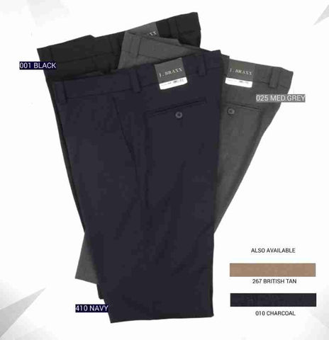 J Braxx - Casual Pant - 4-Way Stretch with Expandable Waist - Wool Blend - M1917E081