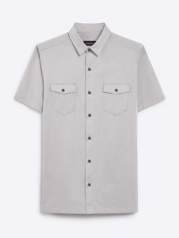 Bugatchi - Short Sleeve Modern Fit Shirt - OOOHCotton Tech - 8 way Stretch - VF9500F48