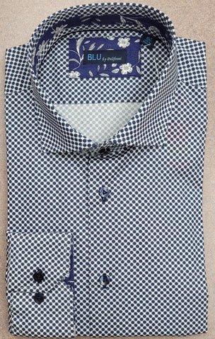 BLU  - Long Sleeve Shirt - Shaped Fit - Big and Tall - B-2349264T