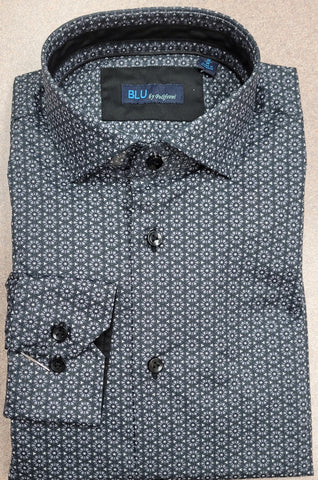 Blu  - Long Sleeve Shirt - Shaped Fit - Cotton Blend - B-2349267