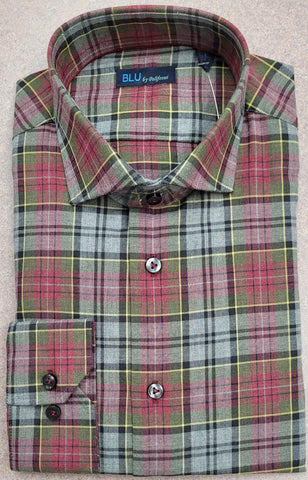 BLU  - Long Sleeve Shirt - Shaped Fit - 100% Cotton - B-2349281 Clearance