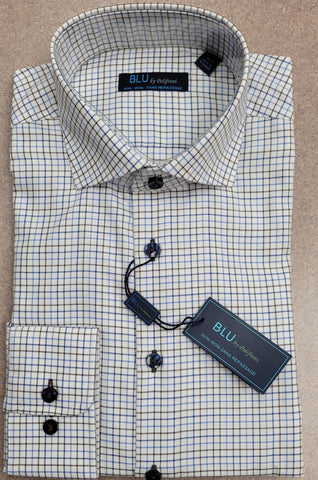 BLU - Long Sleeve Shirt - Non Iron 100% Cotton - Modern Fit  - Big and Tall - G2452252T