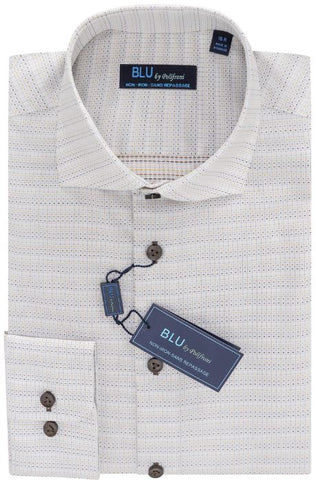 BLU - Long Sleeve Shirt - Non Iron 100% Cotton - Modern Fit  - Big and Tall - G2452255T