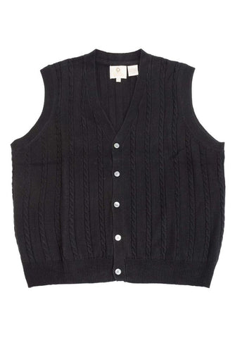 Viyella - Merino Wool - Button Front Cable Knit Vest - 255616