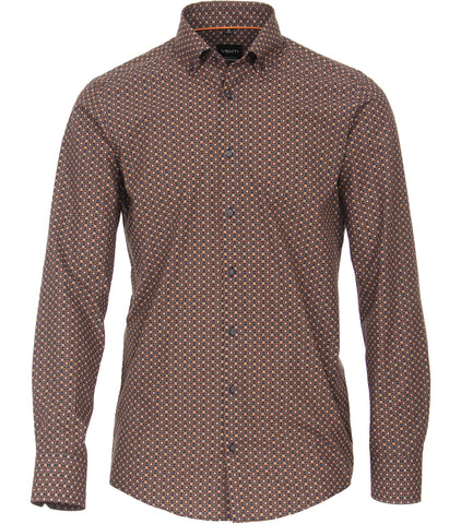 Venti - Long Sleeve Cotton Casual Shirt - Modern Fit - 123835500