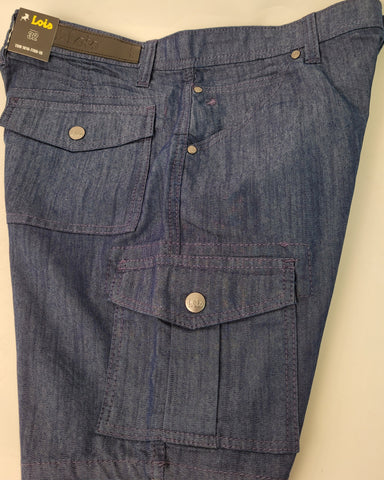 Lois - TOM - Stretch Cargo Shorts - Cotton Blend - Slub Twill - 1816-7700 (Sand, Charcoal, Stone, Red, Denim Blue)