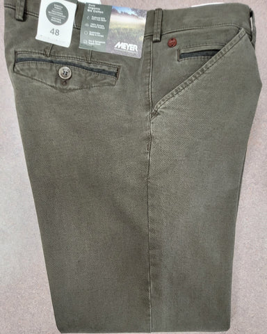 Meyer - Chicago - Casual Organic Cotton Pant - 2-tone Minimal Print - 2-5593