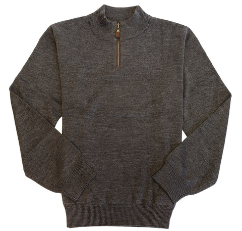 Viyella - Baruffa Merino Wool - 1/4 Zip Mock Neck Sweater - 255618-2