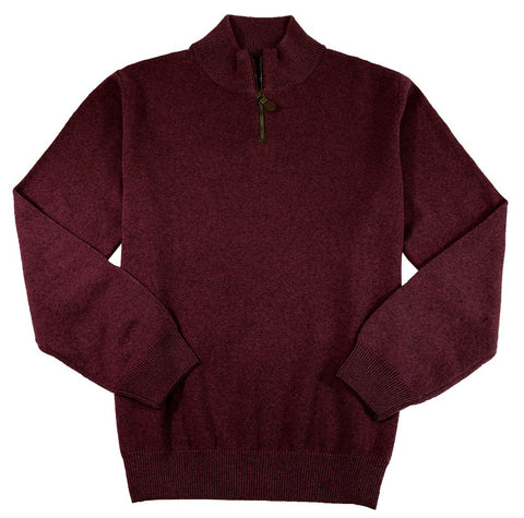 Viyella - Baruffa Merino Wool - 1/4 Zip Mock Neck Sweater - 255618-3