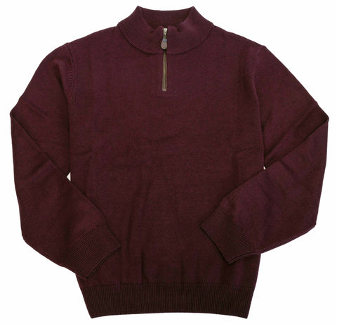 Viyella - Baruffa Merino Wool - 1/4 Zip Mock Neck Sweater - 255618-2