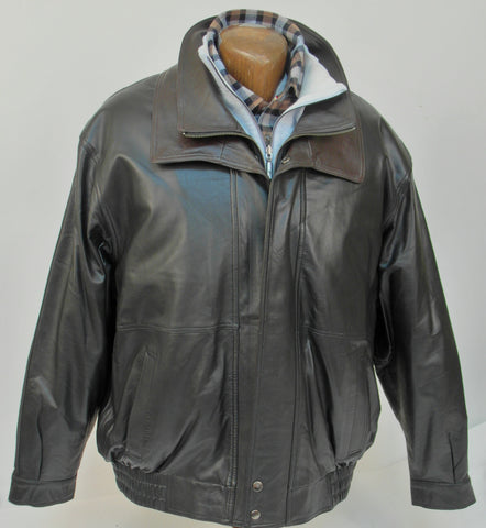 Regency by LaMarque - Double Collar Bomber Leather Jacket - 2655119ZO