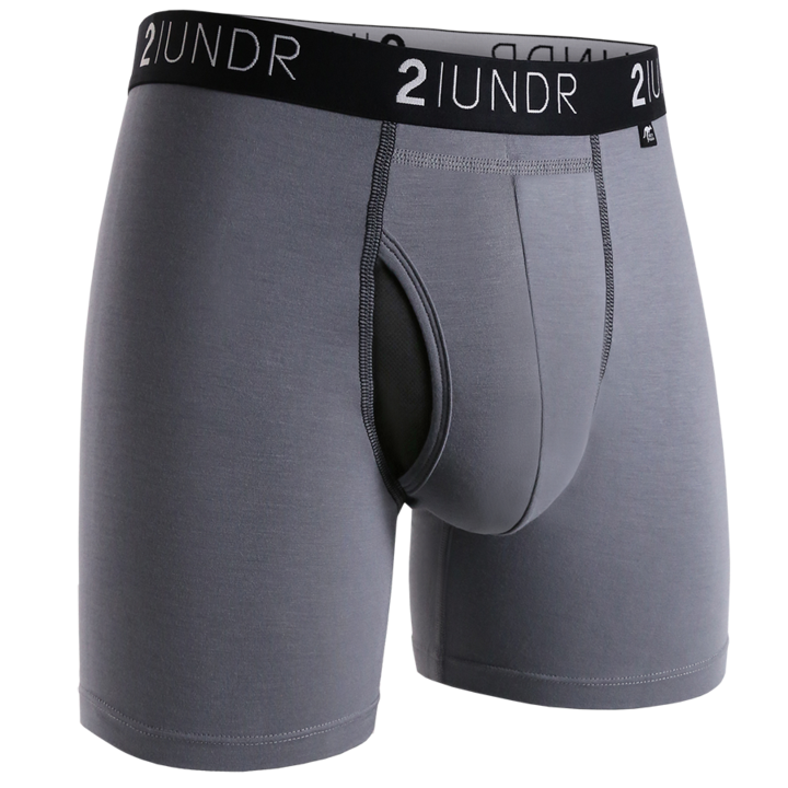 2UNDR - 6 Swing Shift Boxer Briefs - 2U01BB - Grey/Black 