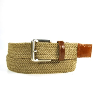 Bench Craft - Solid French Braid Elastic Casual Belt - 35MM - 3591